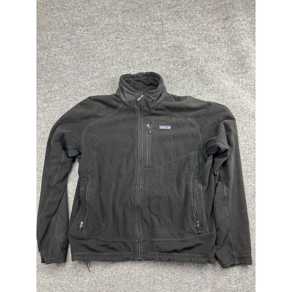 Patagonia Jacket Mens Large Black R1 Regulator Fleece Full Zip Hiking Outdoor